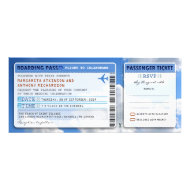 sky boarding pass wedding ticket-invite with rsvp