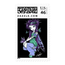 "Sky" Butterfly Rose Fairy Art Postage postage