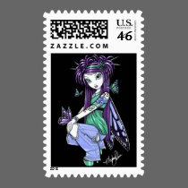 "Sky" Butterfly Rose Fairy Art Postage postage