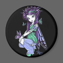"Sky" Butterfly Rose Fairy Magnet