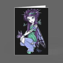 "Sky" Butterfly Rose Tattoo Fairy Card