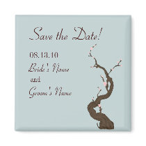 Sky Cherry Blossom Save the Date Magnet