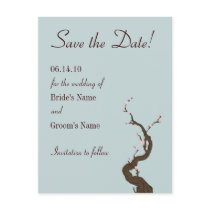 Sky Cherry Blossom Save the Date postcards by designaline Sky Cherry Blossom Save the Date postcards