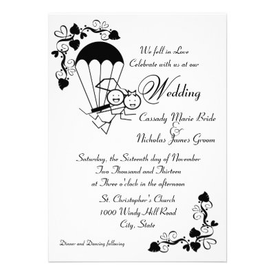 Sky Dive Wedding Personalized Announcement