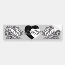 Sky Dragon Black and White Bumper Stickers