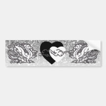 Sky Dragon Black and White Bumper Stickers