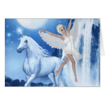 Sky Faerie Asparas and Unicorn Greeting Cards