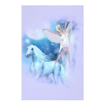 Sky Faerie Asparas and Unicorn Vignette Stationery