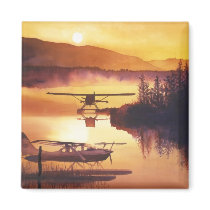 "Sky Harbor" Float Plane Watercolor magnets by PaulJacksonart "Sky Harbor" Float Plane Watercolor magnets
