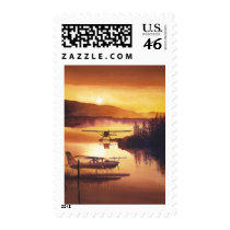 "Sky Harbor" Float Plane Watercolor postage by PaulJacksonart "Sky Harbor" Float Plane Watercolor postage