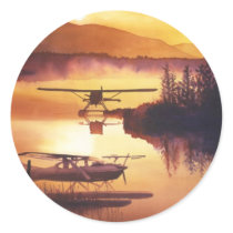 "Sky Harbor" Float Plane Watercolor stickers