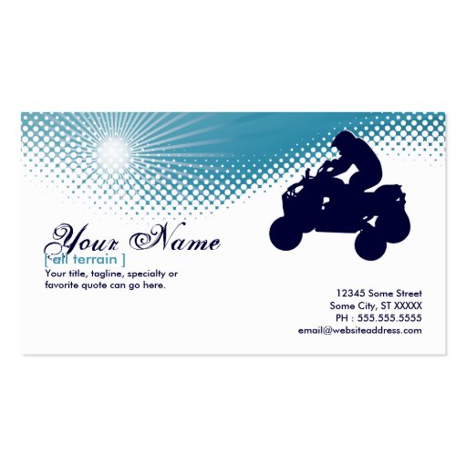 sky high atv business card template