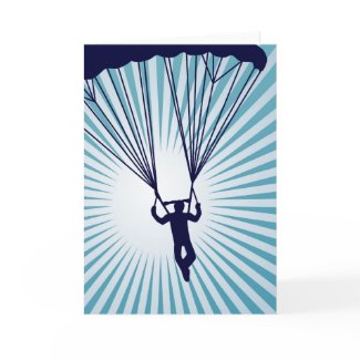 sky high skydiver greeting card