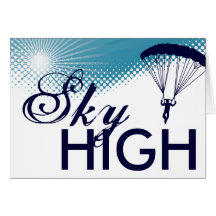 sky high skydiver greeting cards