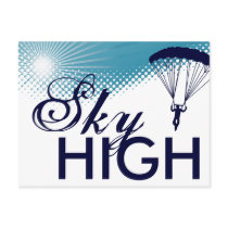 sky high skydiving postcard