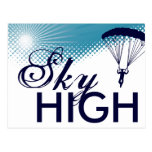 sky high skydiving postcard