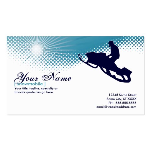 sky high snowmobile business card template