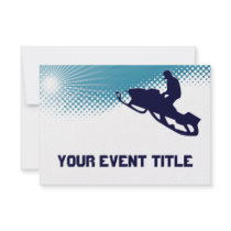 sky high snowmobile personalized invitation
