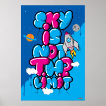 artsprojekt, smirap, graffiti, sky, balloons, rocket, space, typography, karolos, Cartaz/impressão com design gráfico personalizado