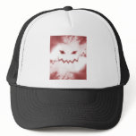 SKY JACK Spooky Jack O Lantern Face Wht Red Trucker Hat