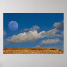 sky, moon, wall print