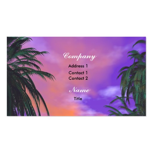 Sky Palms - Business Business Card (front side)