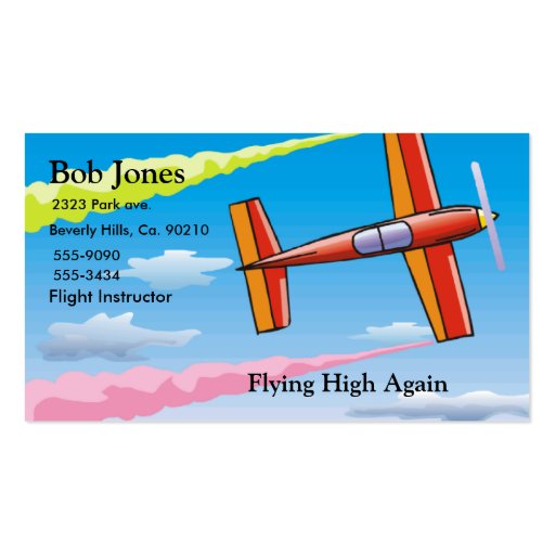 Sky Plane Set Business Cards (front side)