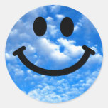 Sky Smiley Round Sticker