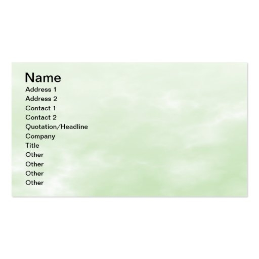 Sky Texture - Light Green Business Card Template (front side)