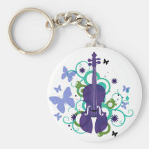 Sky Violin Design Key Chains