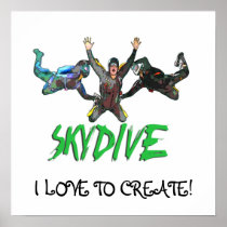 Skydive - Green Text Poster