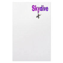 Skydive Purple Personalized Stationery