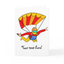 Skydive Red Yello Parachute Greeting Card