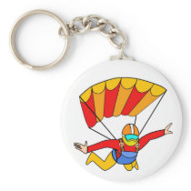 Skydive Red Yello Parachute Key Chain