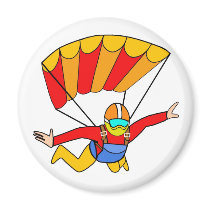 Skydive Red Yello Parachute Refrigerator Magnet