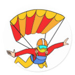 Skydive Red Yello Parachute Sticker