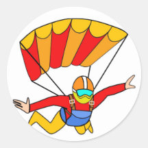 Skydive Red Yello Parachute Sticker