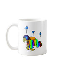 Skydiver falling with closed parachute - oh mug