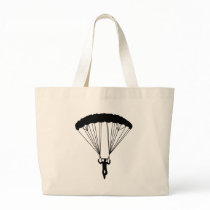 skydiver silhouette tote bag
