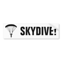 skydiver silhouette bumper stickers