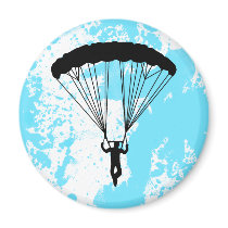 skydiver silhouette refrigerator magnet