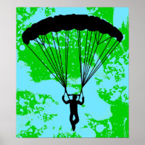 skydiver silhouette poster