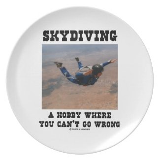 Skydiving A Hobby Where You Can't Go Wrong Party Plate