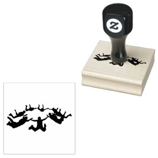 Skydiving Freefall Design Wooden Stamp