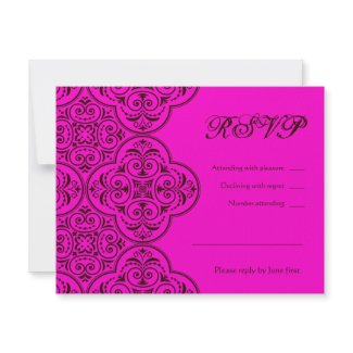 Skyler Bat Mitzvah RSVP Pink Brown Sweet 16 invitation