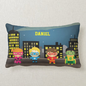 Skyline Cute Superhero For Kids Room Pillows