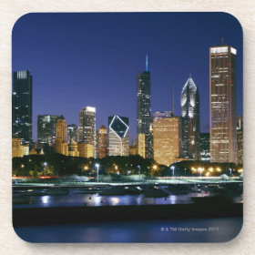 Skyline of Downtown Chicago at night Coaster