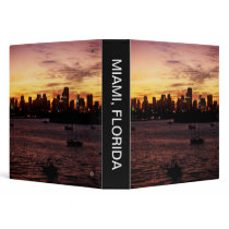 Skyline of Miami Florida at Sunset Vinyl Binder