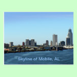 Skyline of Mobile, AL postcards