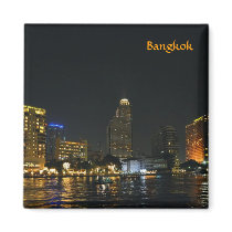 Skyline of night Bangkok Refrigerator Magnets